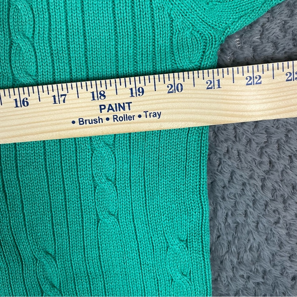 Yarnworks Women's Cardigan Sweater Size XL Green Cable Knit GrandmaCore Academia - Picture 6 of 7